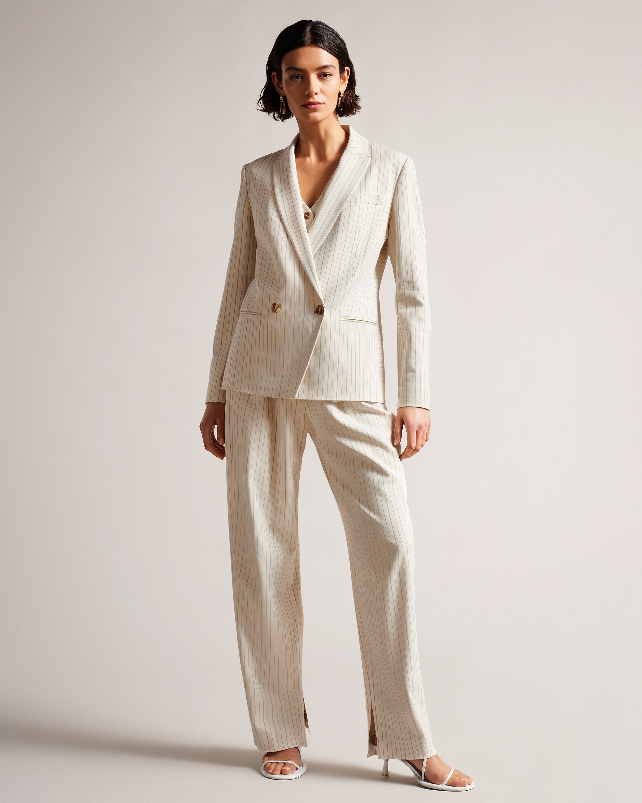 Two Piece Suits Two Tone Design Sets Classic Blazer Jacket Relaxed Fit Pants  Outfit For Women – TD Mercado